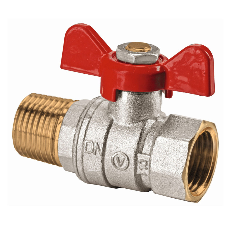 Robinet de trecere cu bila Valvex, alama, filet interior - exterior, 3/8", PN 40, maner fluture Robinet de trecere cu bila Valvex, alama, filet interior - exterior, 3/8", PN 40, maner fluture