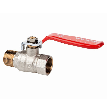 Robinet de trecere cu bila Valvex, alama, filet interior - exterior, 3/8", PN40, cu maneta otel