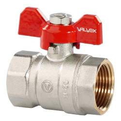 Robinet de trecere cu bila Valvex Oro, alama nichelata, filet interior-interior,  1/2, PN 16, maner fluture