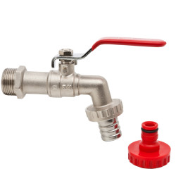 Robinet nichelat dublu serviciu, pentru alimentare cu apa rece sau calda, Valvex, D 3/4"