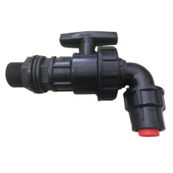 Robinet pentru butoi, plastic, negru, 2.54 x 19 x 9 cm