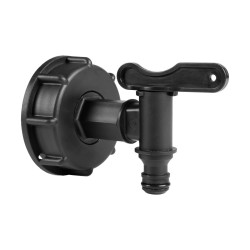 Robinet pentru butoi, plastic, negru, 60 x 6 mm