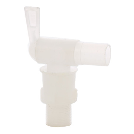 Robinet pentru butoi Plastor, PEHD, alb, 1.9 x 9 x 4.5 cm