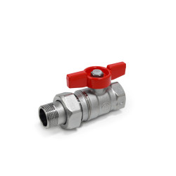 Robinet sfera Giacomini, alama cromata, cu racord olandez, filet interior - exterior, 3/4", maner fluture