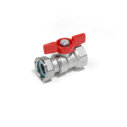 Robinet sfera Giacomini, alama cromata, cu racord olandez, filet interior - interior, 1/2", maner fluture