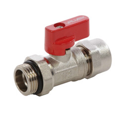 Robinete cu bila Valvex Mini Plus, alama nichelata, cu O-ring si conector Eurocone 16 x 2 - G1 / 2, pentru apa calda, cu piulita