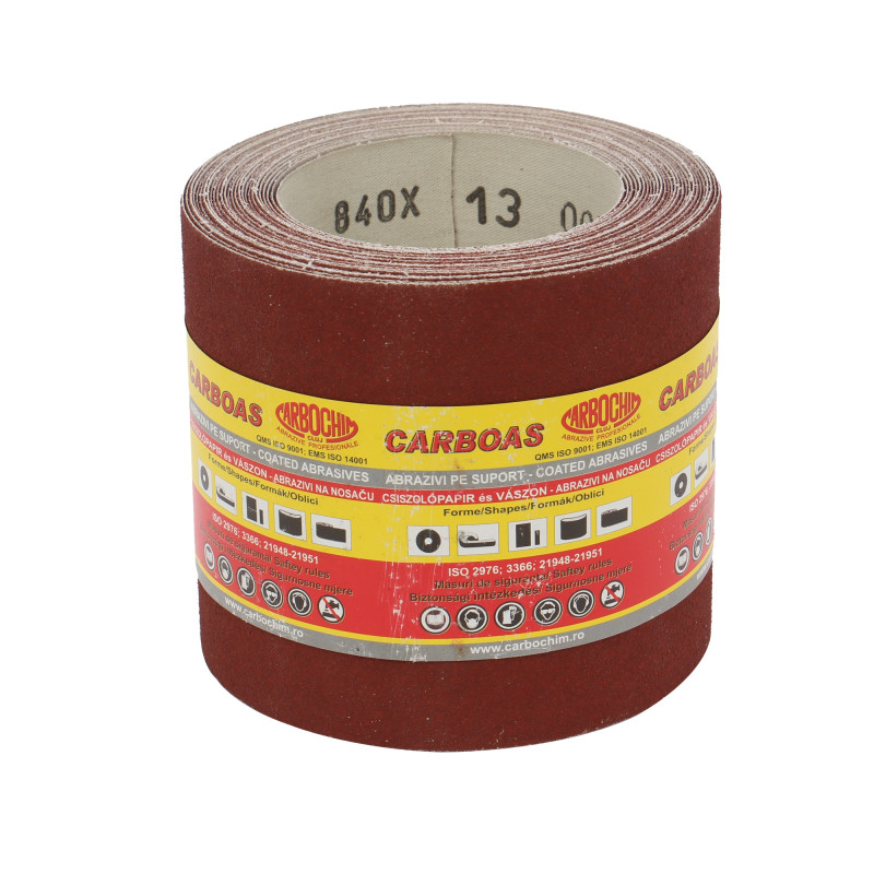 Rola panza abraziva pentru lemn, metale, materiale constructii, Carbochim PES861K, granulatie 80, rola 10 m x 120 mm Rola panza abraziva pentru lemn, metale, materiale constructii, Carbochim PES861K, granulatie 80, rola 10 m x 120 mm