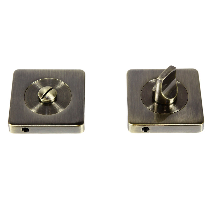 Rozeta patrata pentru usa lemn, ESC08 WC RS55 AB, zamac, antic bronz, 55 mm, 2 buc / set Rozeta patrata pentru usa lemn, ESC08 WC RS55 AB, zamac, antic bronz, 55 mm, 2 buc / set