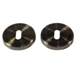 Rozeta rotunda pentru broasca cu cheie, Yale, otel, antic brass, 54 mm, 2 buc / set