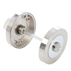 Rozeta rotunda pentru usa lemn, ESC01 Gato WC RR55SN/CP, zamac, satin nichel + crom polisat, 55 mm