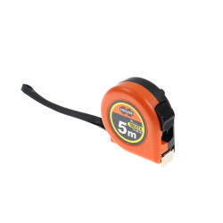 Ruleta cu banda metalica, cu blocare, cu agatatoare, Holzer 11-5019, 5 m