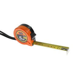 Ruleta cu banda metalica, cu blocare, cu agatatoare, Holzer 63-5019, 5 m