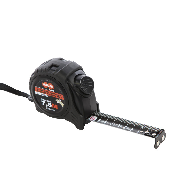 Ruleta cu banda metalica, cu magnet, cu blocare, cu agatatoare, Holzer Profi X76G-7525, 7.5 m Ruleta cu banda metalica, cu magnet, cu blocare, cu agatatoare, Holzer Profi X76G-7525, 7.5 m