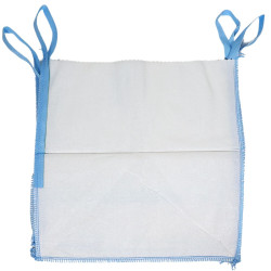 Sac rafie, Romcarbon, 100 x 100 x 100 cm, polipropilena, alb, 1000 L, tip big-bag, cu 4 manere