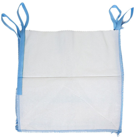 Sac rafie, Romcarbon, 100 x 100 x 100 cm, polipropilena, alb, 1000 L, tip big-bag, cu 4 manere