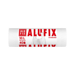 Saci menajeri / gunoi Alufix, cu maner, alb, 10 L, 40 buc
