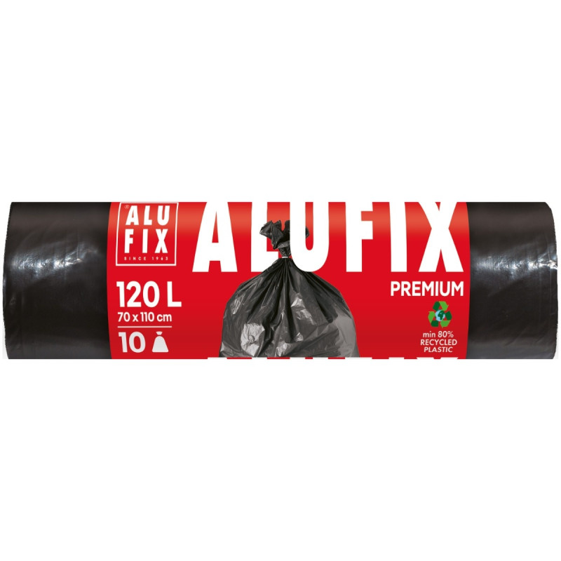 Saci menajeri / gunoi Alufix Professional, negru, 120L, 10 buc