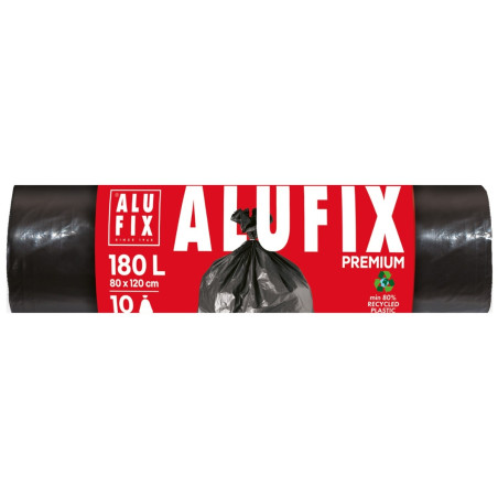 Saci menajeri / gunoi Alufix Professional, negru, 180L, 10 buc
