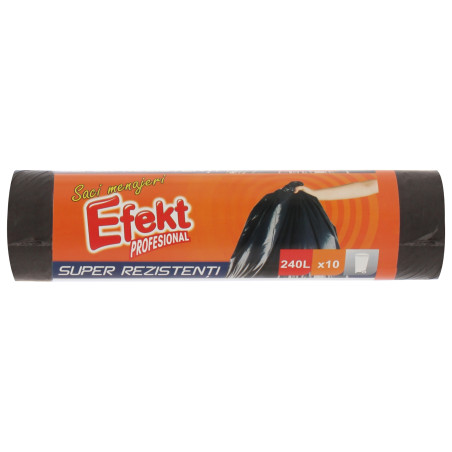 Saci menajeri / gunoi Efekt, super rezistenti, negru, 240L, 10 buc