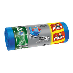 Saci menajeri / gunoi Fino Easy Pack, cu prindere, albastru, 60L, 60 x 67 cm, 20 buc
