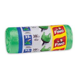 Saci menajeri / gunoi Fino HD, cu manere, verde, 35L, 30 buc