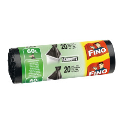 Saci menajeri / gunoi Fino HD, negru, 60L, 20 buc