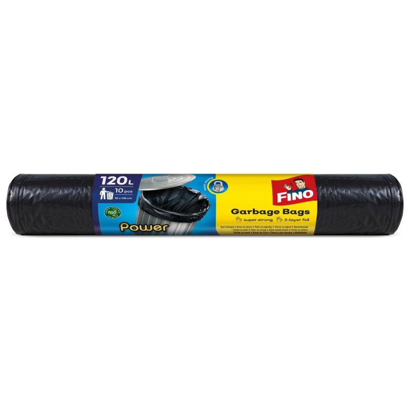 Saci menajeri / gunoi Fino LD, negru, 120L, 10 buc