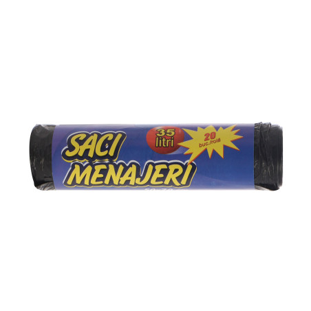 Saci menajeri / gunoi, negru, 35L, 50 x 70 cm, 20 buc
