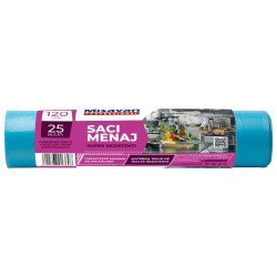 Saci menajeri / gunoi, super rezistenti, albastru, 120L, 25 buc