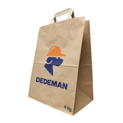 Sacosa CMI personalizata Dedeman, hartie, natur, maner aplicat, 4 kg, 26 x 17 x 34 cm