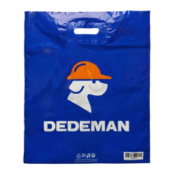 Sacosa personalizata Dedeman, tip banana, PID, albastru, 50 x 42 cm