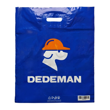 Sacosa personalizata Dedeman, tip banana, PID, albastru, 50 x 42 cm