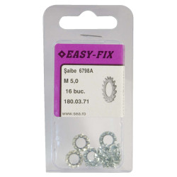 Saiba crestata, Easy-Fix, DIN 6798A, otel, zincat alb, M5, set 16 bucati
