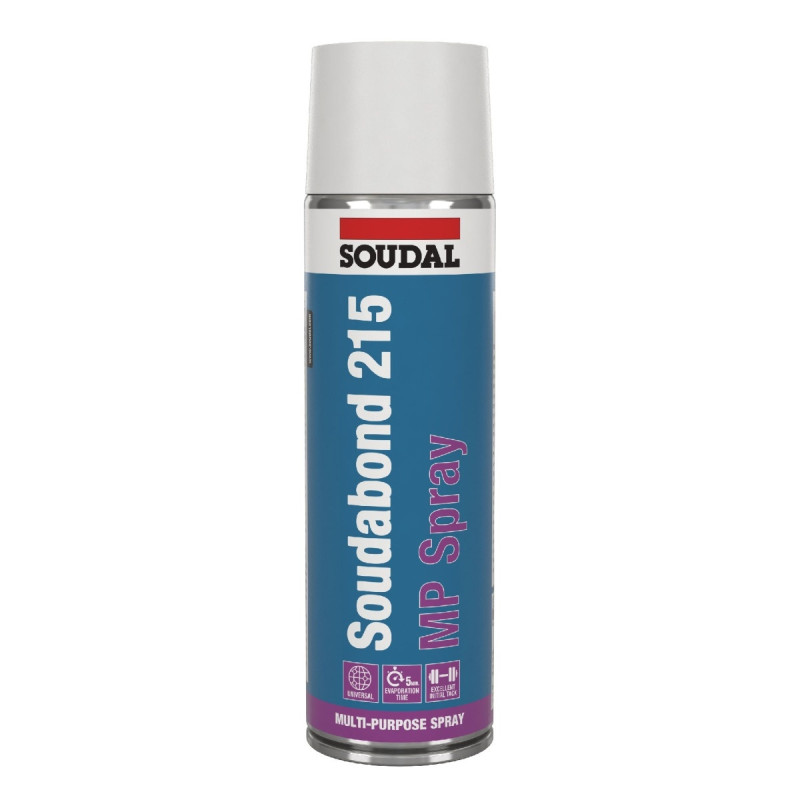 Adeziv de contact pentru multilple suprafete, Soudal Soudabond 215 MP Spray, interior / exterior, transparent, 500 ml