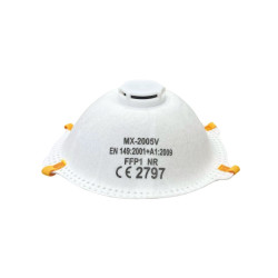 Semimasca pentru protectie respiratorie FFP1, cu supapa 17V, polipropilena, alba, 2 buc / set