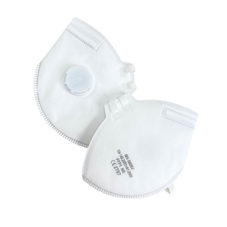 Semimasca pentru protectie respiratorie FFP1, cu supapa 913V, polipropilena, alba, 2 buc / set