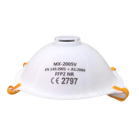 Semimasca pentru protectie respiratorie FFP2, cu supapa FS20V, polipropilena, alba, 2 buc / set