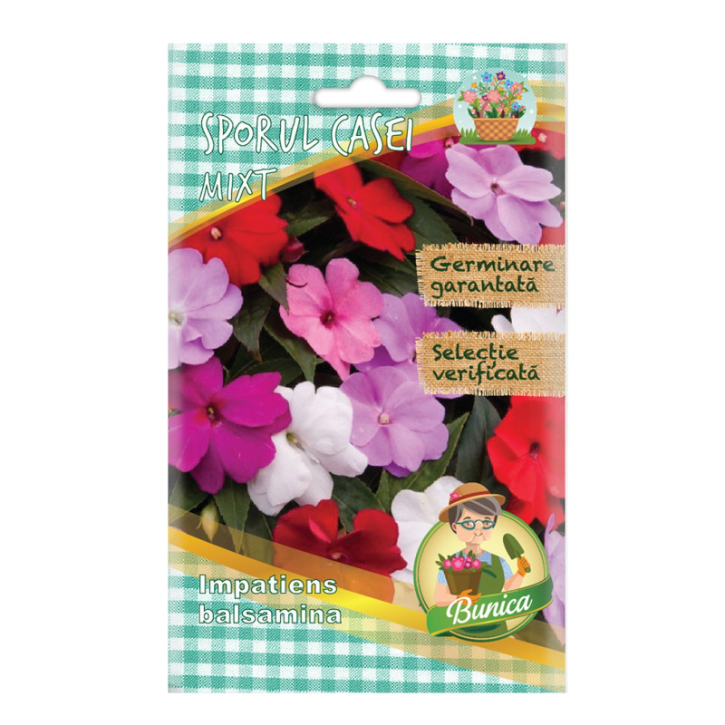 Seminte flori Micul Gradinar, sporul casei mixt, Impatiens balsamina