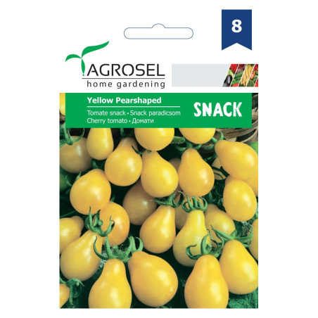 Seminte legume Agrosel, tomate Yellow Pearshaped, timpuriu, cultivare in ghiveci