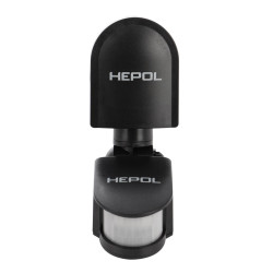 Senzor de miscare Hepol, exterior (IP44), negru, 180 grade