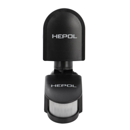Senzor de miscare Hepol, exterior (IP44), negru, 180 grade