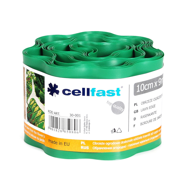 Separator gazon Cell Fast, plastic, verde deschis, 10 cm x 9 m