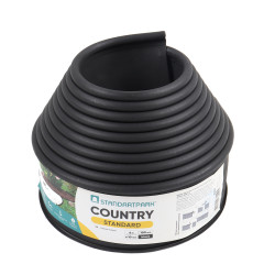 Separator gazon Country, plastic, negru, 10 cm x 6 m