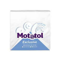 Servetele de masa Mototol, alb, 2 straturi, 39 x 39 cm, 50 buc / pachet