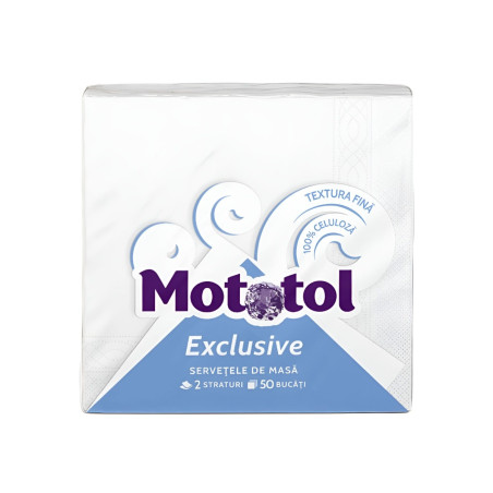 Servetele de masa Mototol, alb, 2 straturi, 39 x 39 cm, 50 buc / pachet