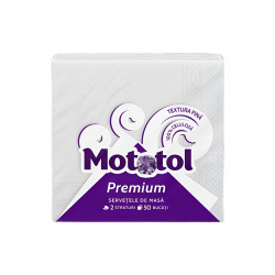 Servetele de masa Mototol Daily, alb, 2 straturi, 33 x 33 cm, 50 buc /pachet