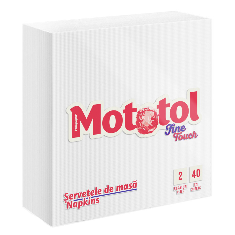 Servetele de masa Mototol Fine Touch, alb, 2 straturi, 33 x 33 cm, 40 buc / pachet Servetele de masa Mototol Fine Touch, alb, 2 straturi, 33 x 33 cm, 40 buc / pachet