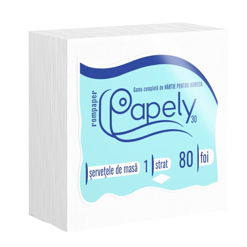 Servetele de masa Papely, alb, 1 strat, 30 x 30 cm, 80 buc / pachet Servetele de masa Papely, alb, 1 strat, 30 x 30 cm, 80 buc / pachet
