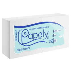 Servetele de masa Papely, alb, 1 strat, 33 x 33 cm, 250 buc / pachet