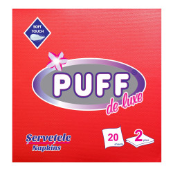 Servetele de masa Puff De Luxe, rosu, 2 straturi, 38 x 38 cm, 20 buc / pachet